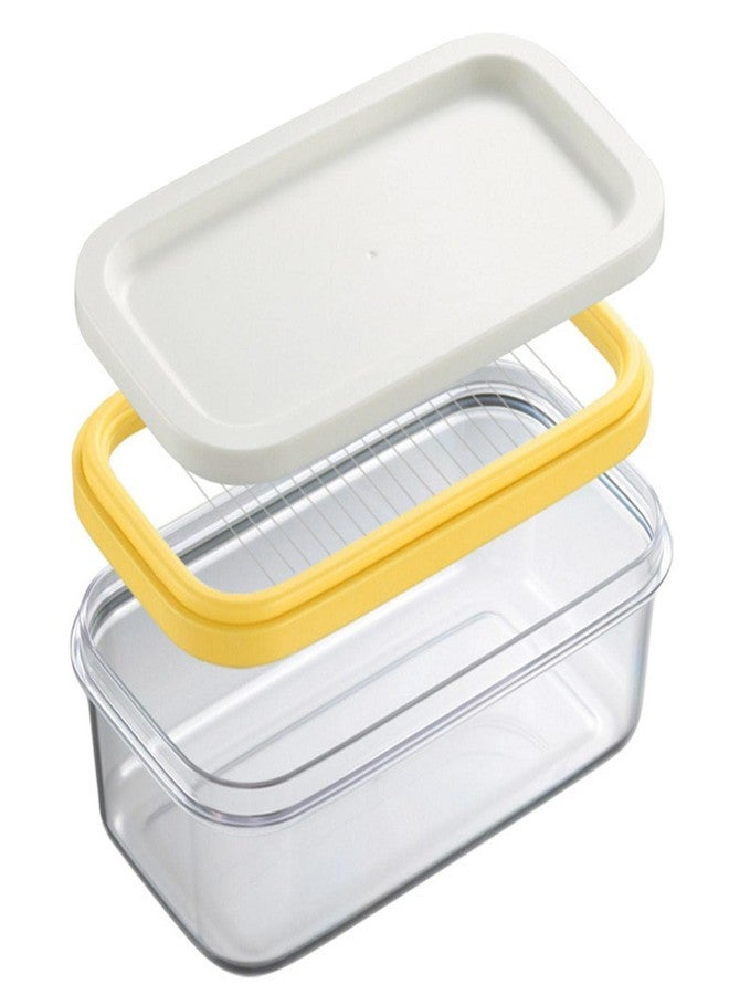 QKDS Butter Dish Butter Keeper with Cutter Slicer, Clear Airtight Butter Cutter Slicer For Easy Cutting And Storage, Covered Butter Dish Serving Tray with Butter insert for Home Kitchen - Image 1